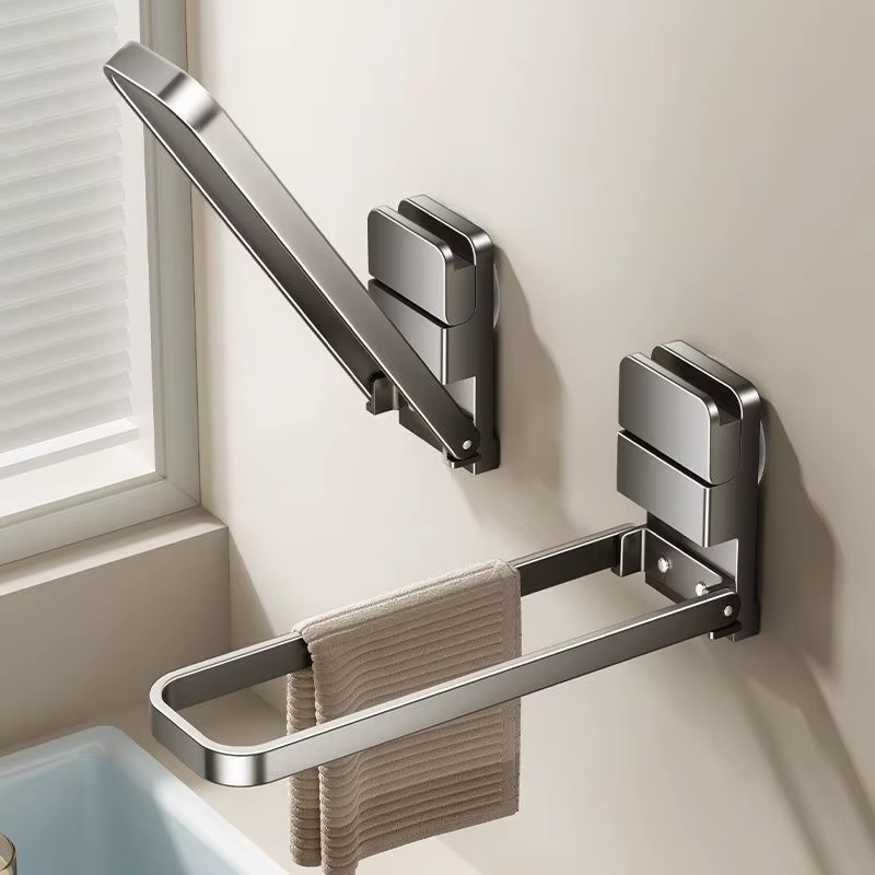 Porte-serviettes pliable à ventouse