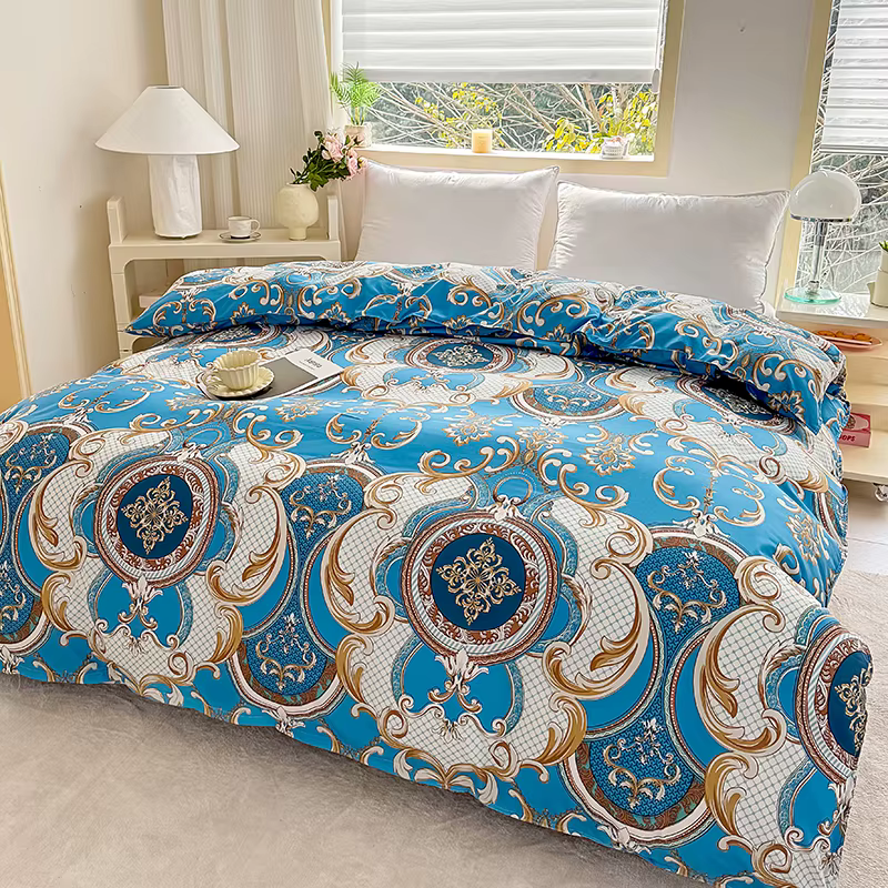 Housse de couette imprimée baroque sarcelle