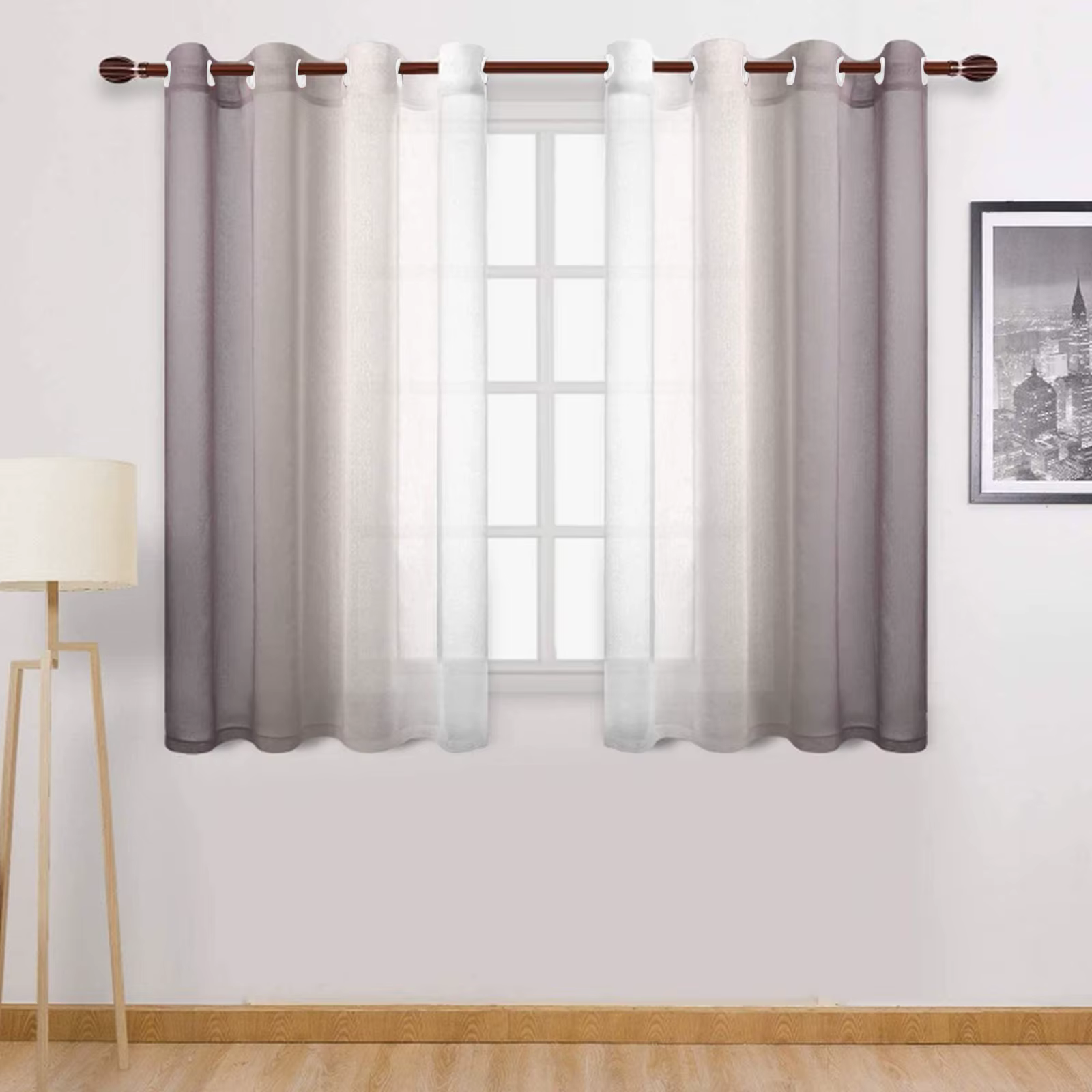 Rideaux transparents dégradés pour salon