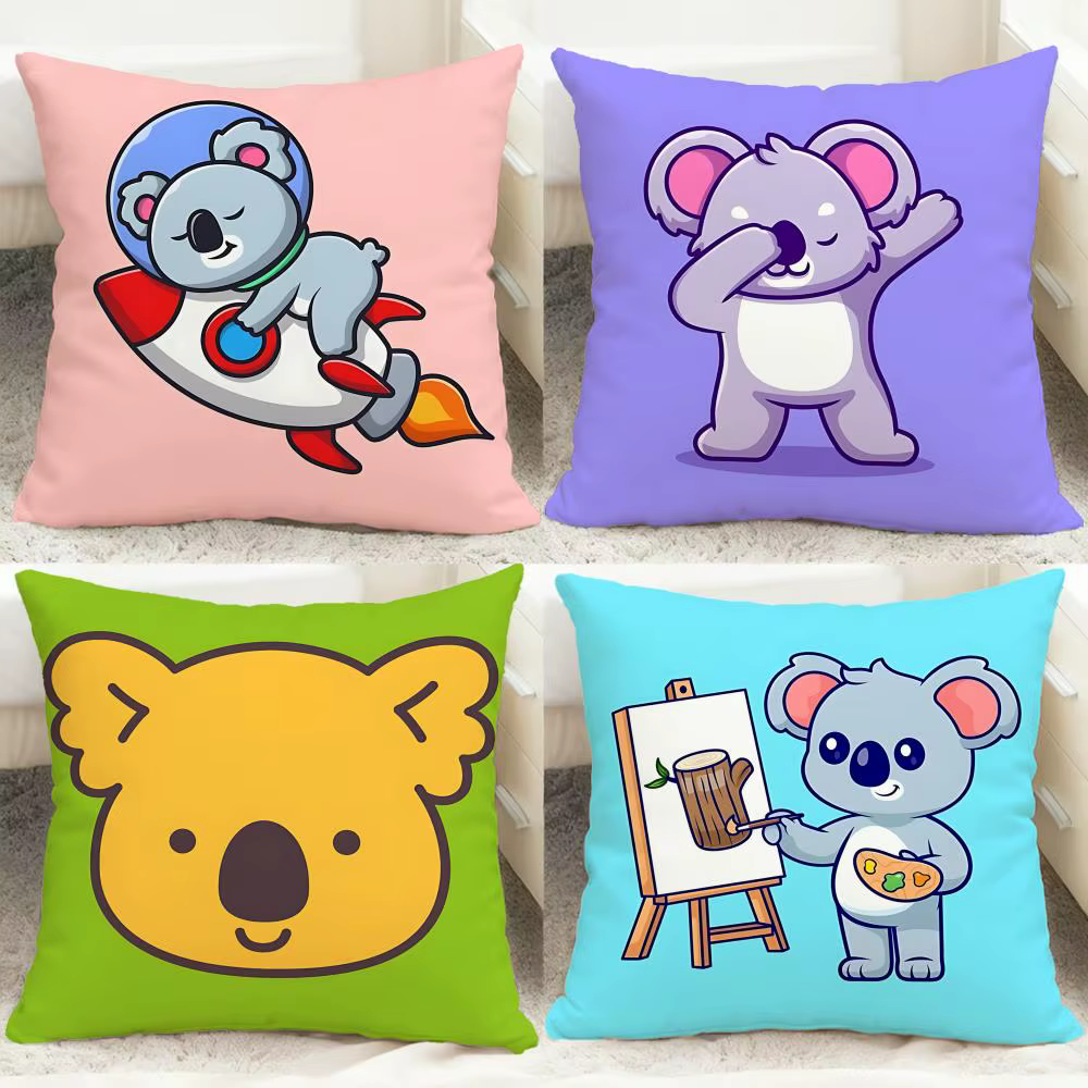 Housse de coussin koala confortable et réversible