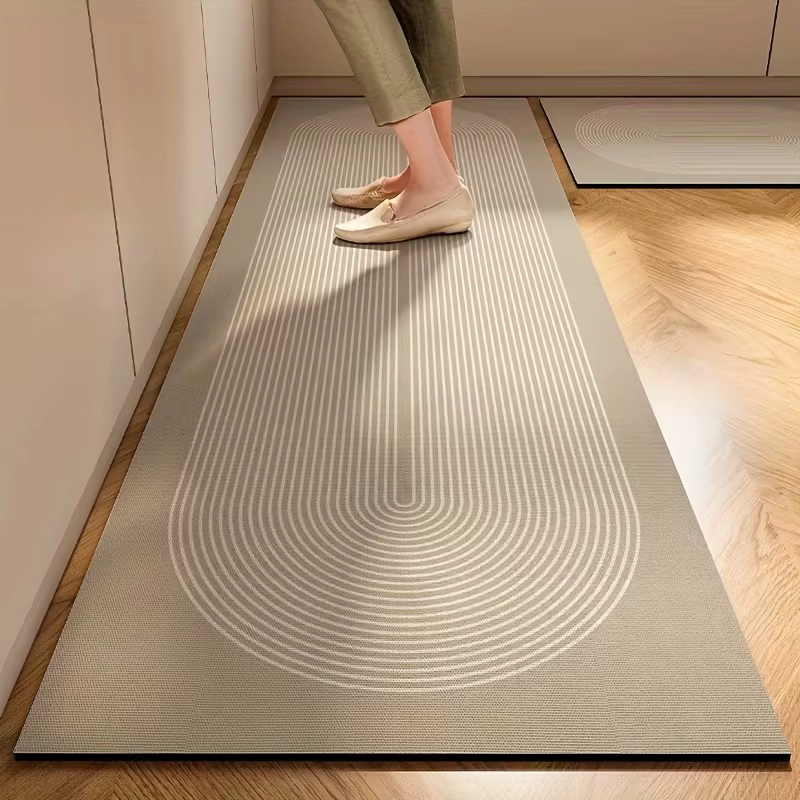 Tapis de couloir minimaliste géométrique floral en diatomite