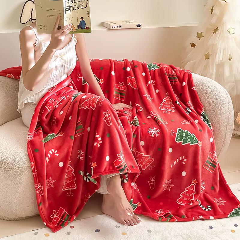 Couverture de noël rouge d'hiver