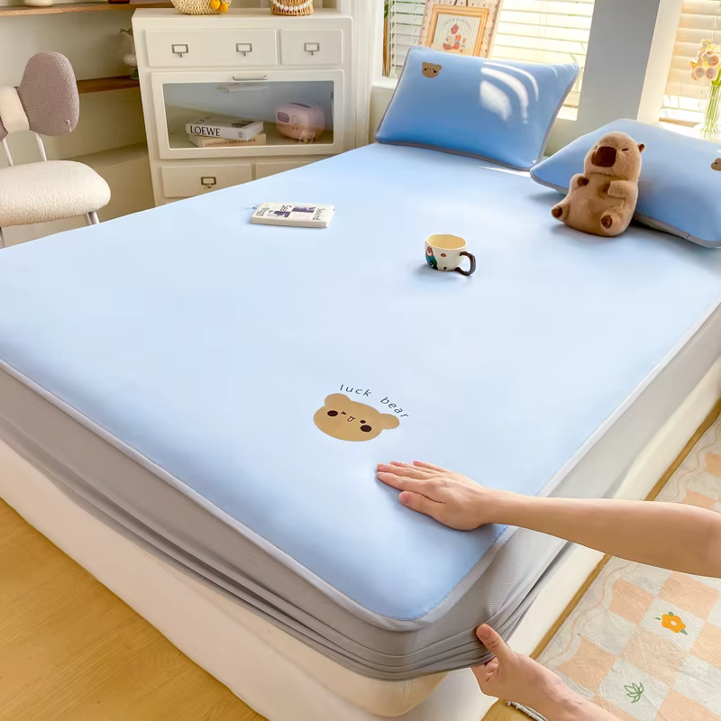 Drap-housse élastique en soie glacée de qualité supérieure