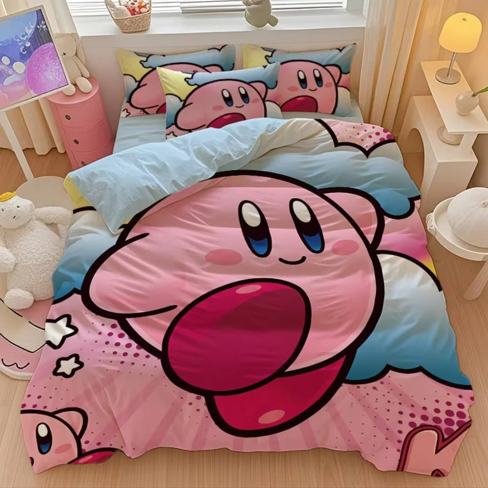Housse de couette rose à étoiles