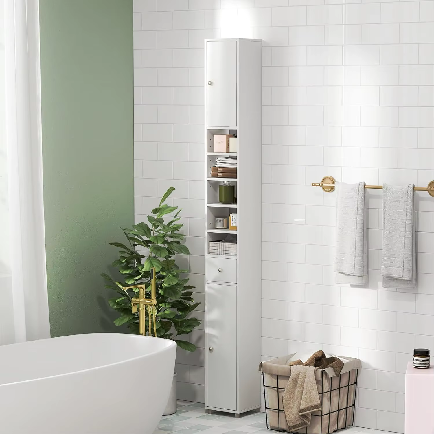 Nouvelle armoire de rangement étroite pour salle de bain
