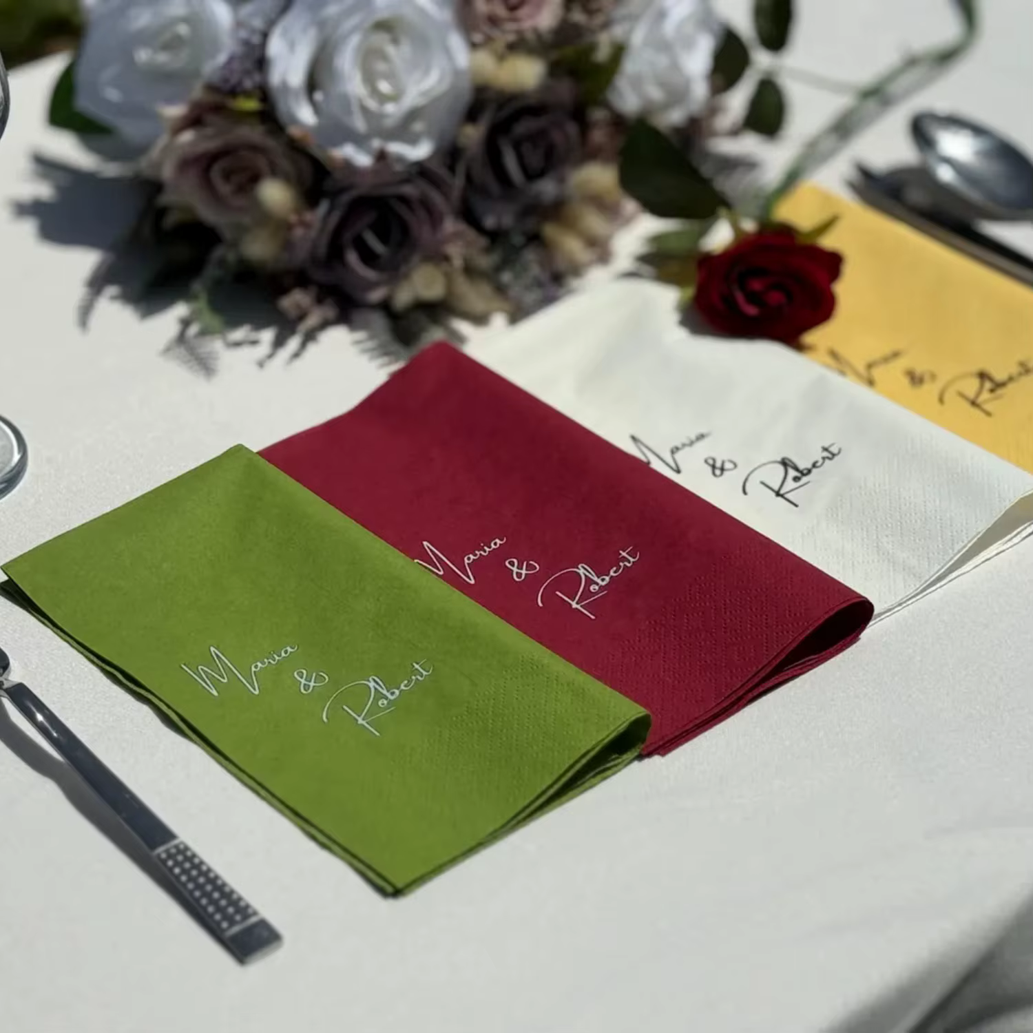 100 pièces serviettes en lin personnalisées