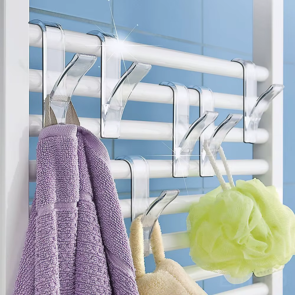 Crochet porte-serviettes blanc et transparent