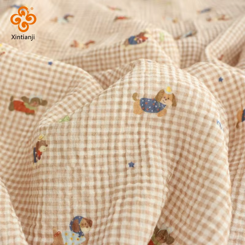 Tissu en gaze de coton double couche doux et respirant pour couverture de couette