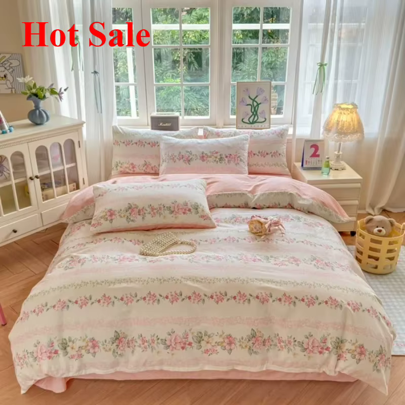 Housse de couette à imprimé floral 1 pièce - Literie de luxe 100% coton