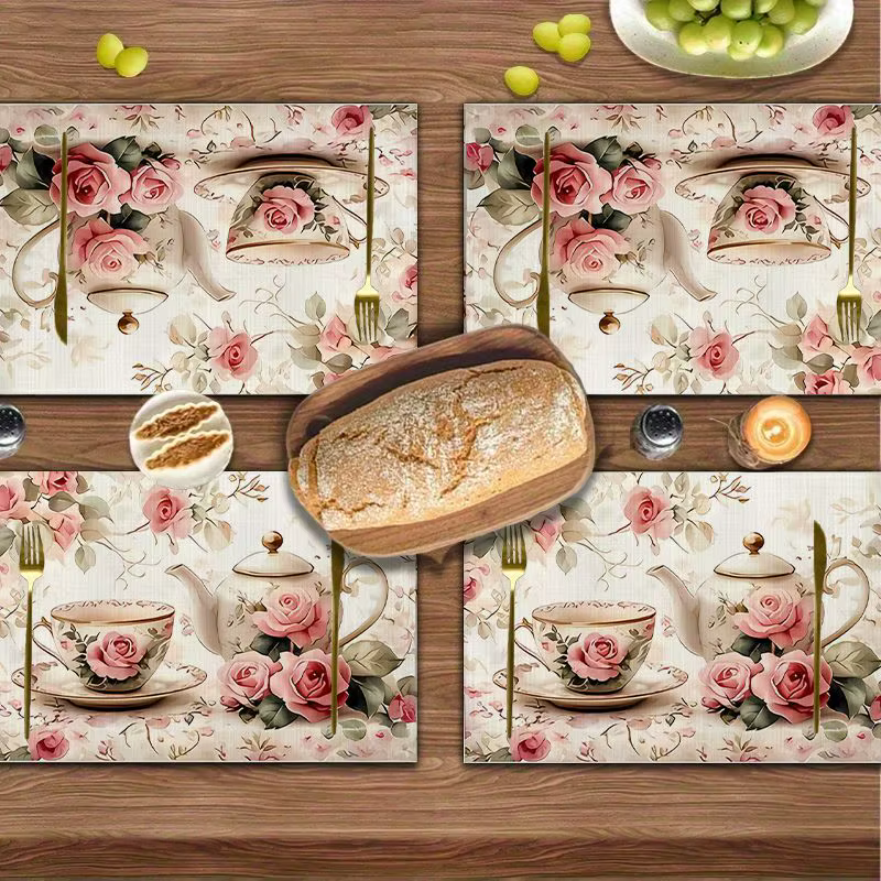 Lot de 4 sets de table vintage style français