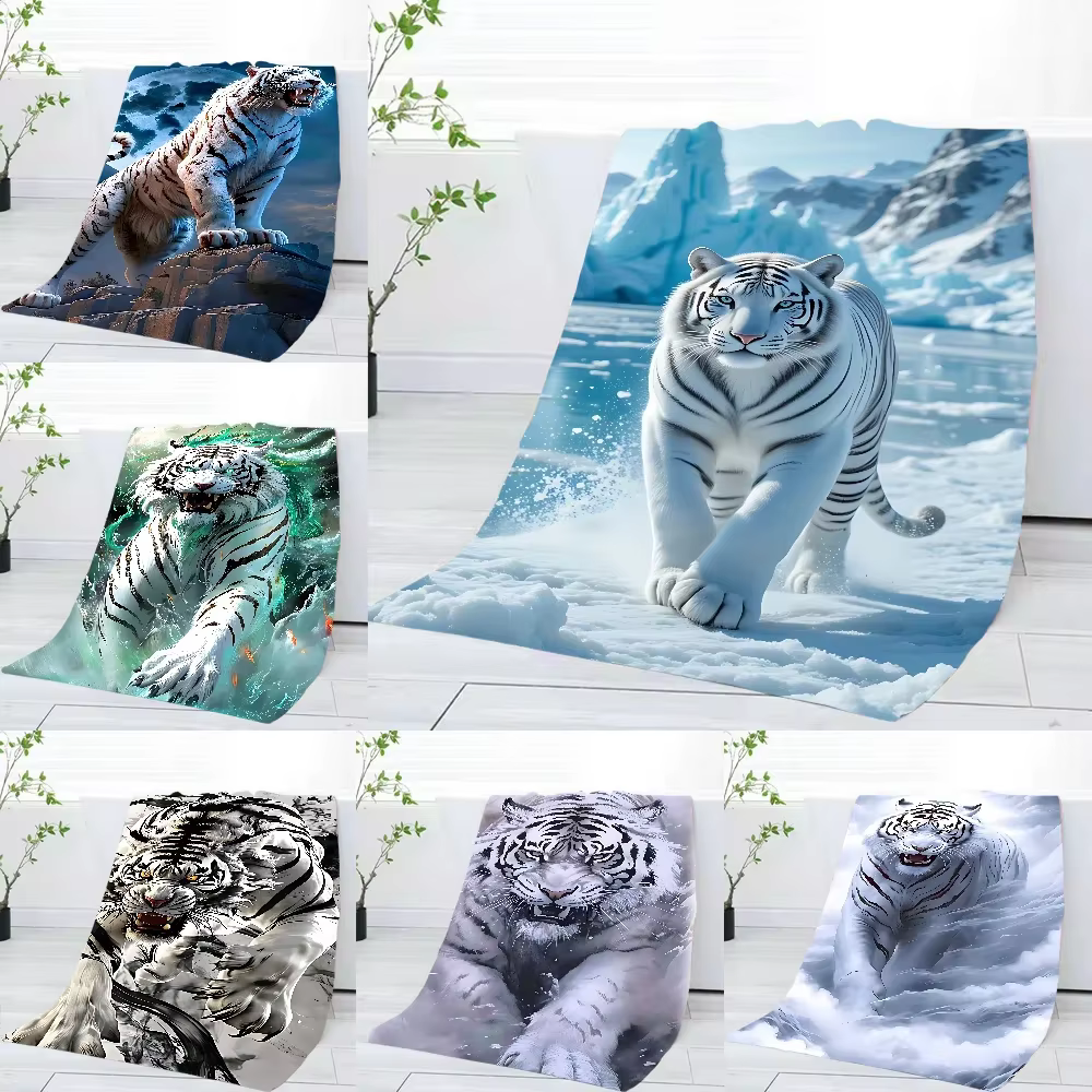 Serviette tigre blanche 3D