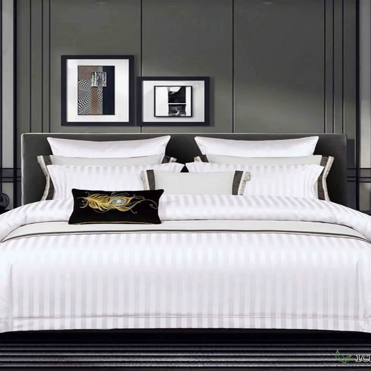 Ensemble de housse de couette en satin blanc 3 pièces