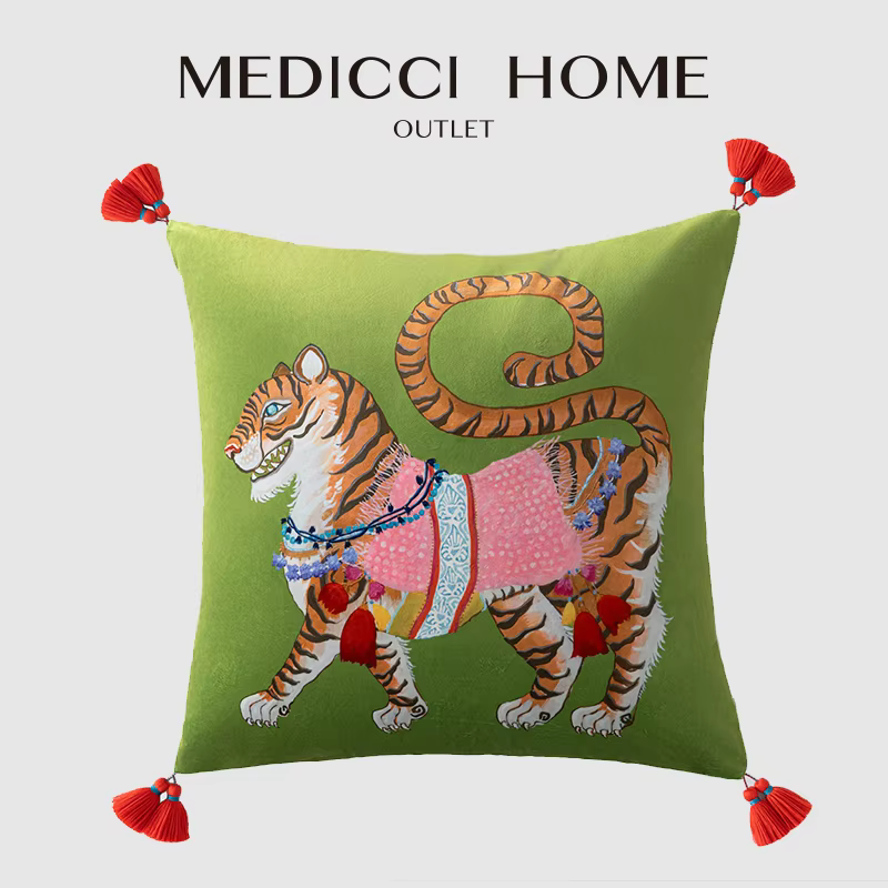 Housse de coussin décorative Medicci Home Cheetah Leopard