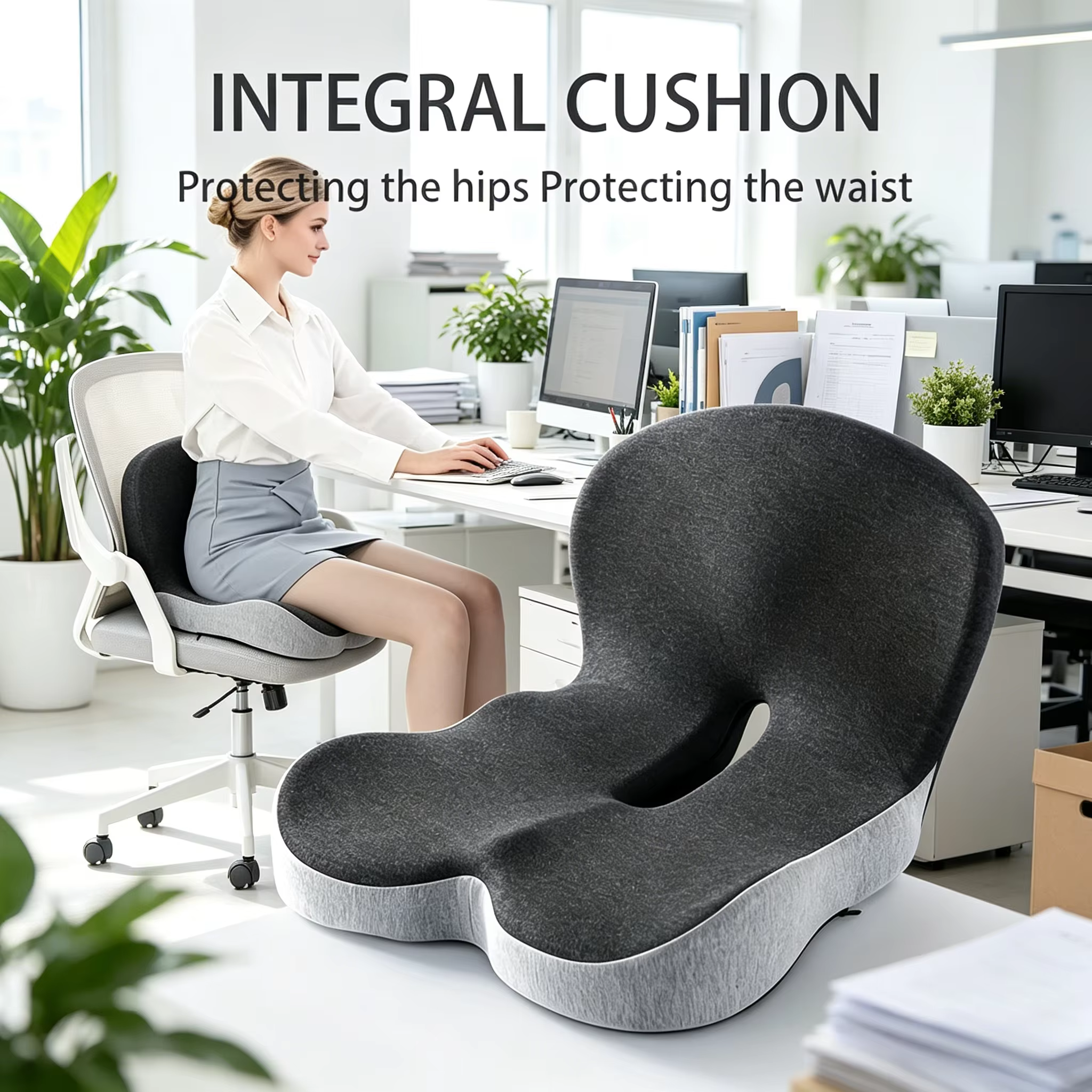 Coussin de siège ergonomique avec housse lavable à la main