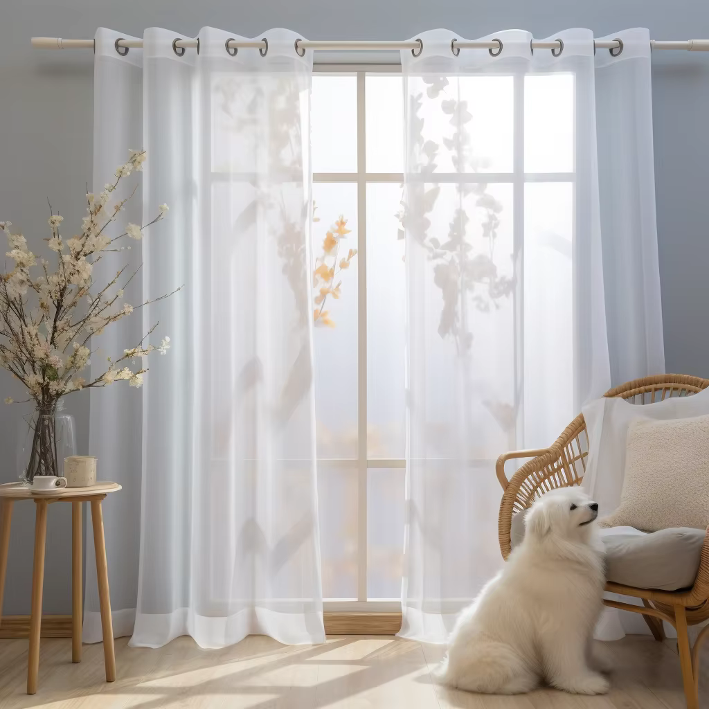 Rideaux transparents blancs en Tulle Transparent
