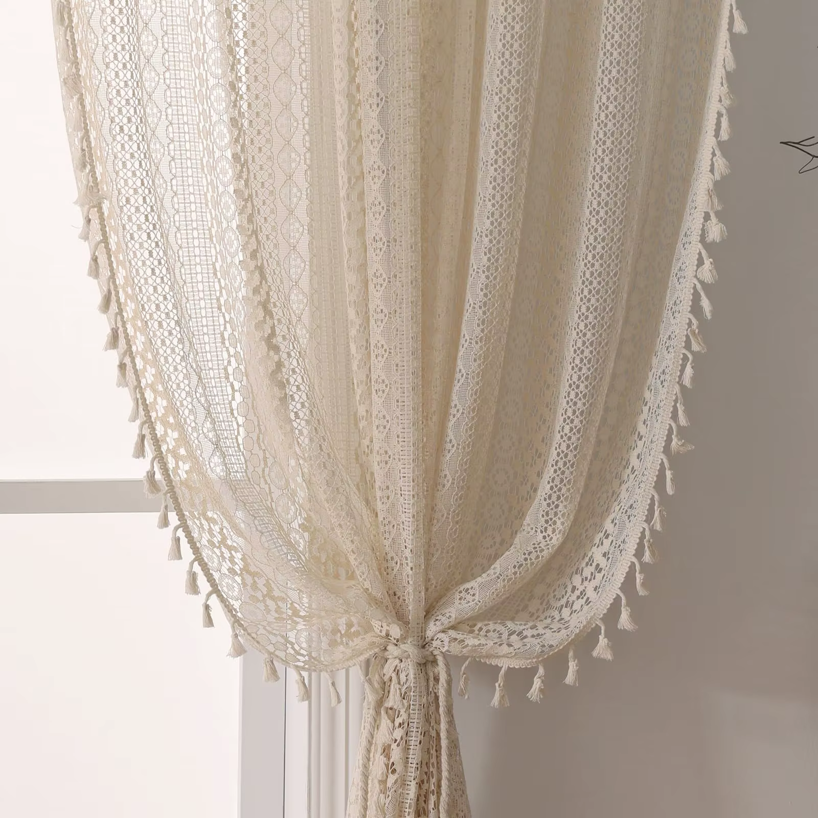 Rideaux Boho en dentelle au Crochet