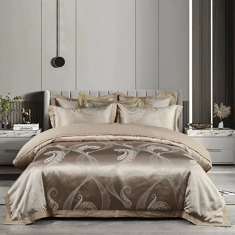 Parure de lit en coton jacquard