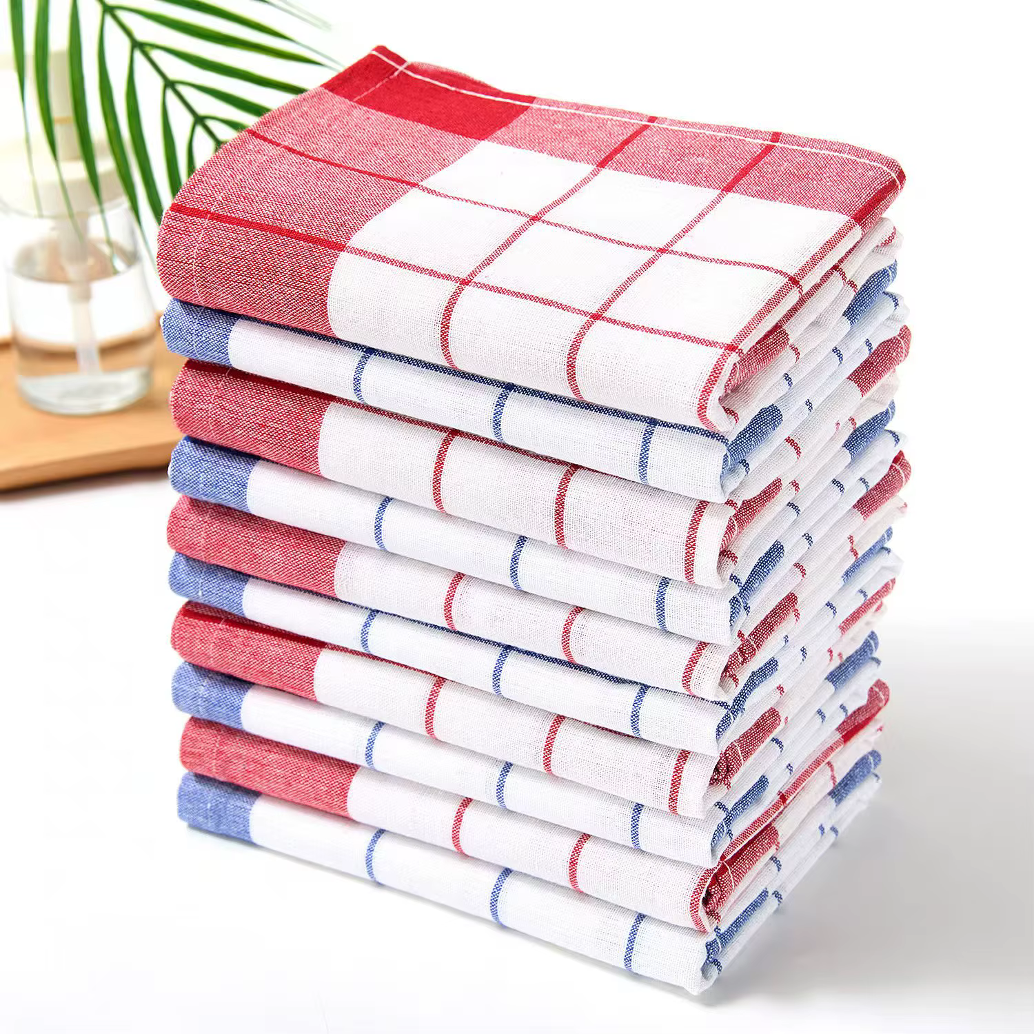 Serviette de cuisine à motif à carreaux simples