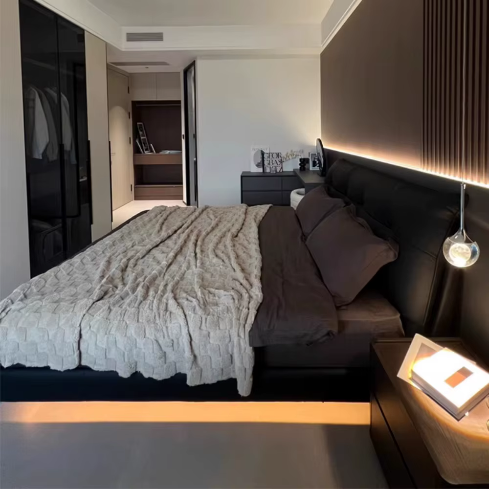 Hôtel adultes lits 180X200 tête de lit Table de chevet rembourrage