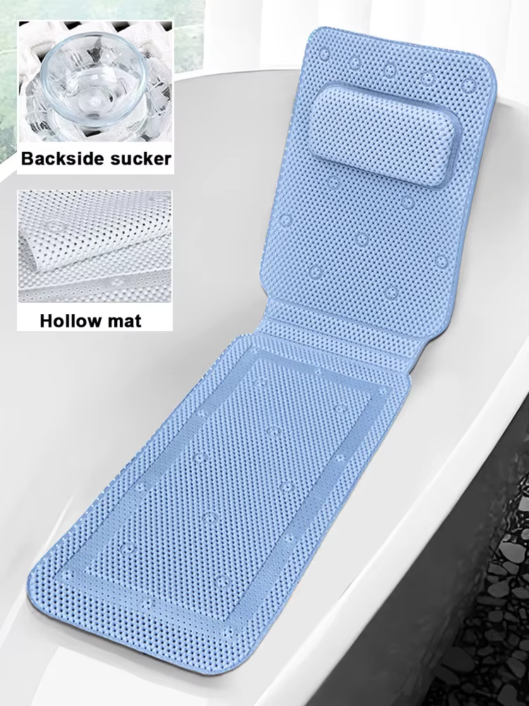Nouveau tapis de baignoire Extra Long avec oreiller
