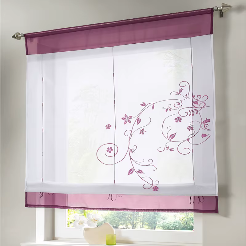 Rideaux romains College de style floral pour cuisine