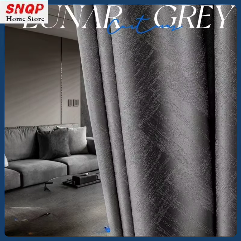 Rideau de luxe Jacquard gris de précision