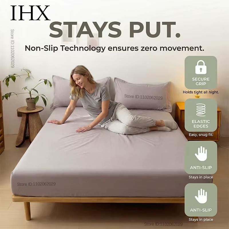Drap-housse en coton uni IHX