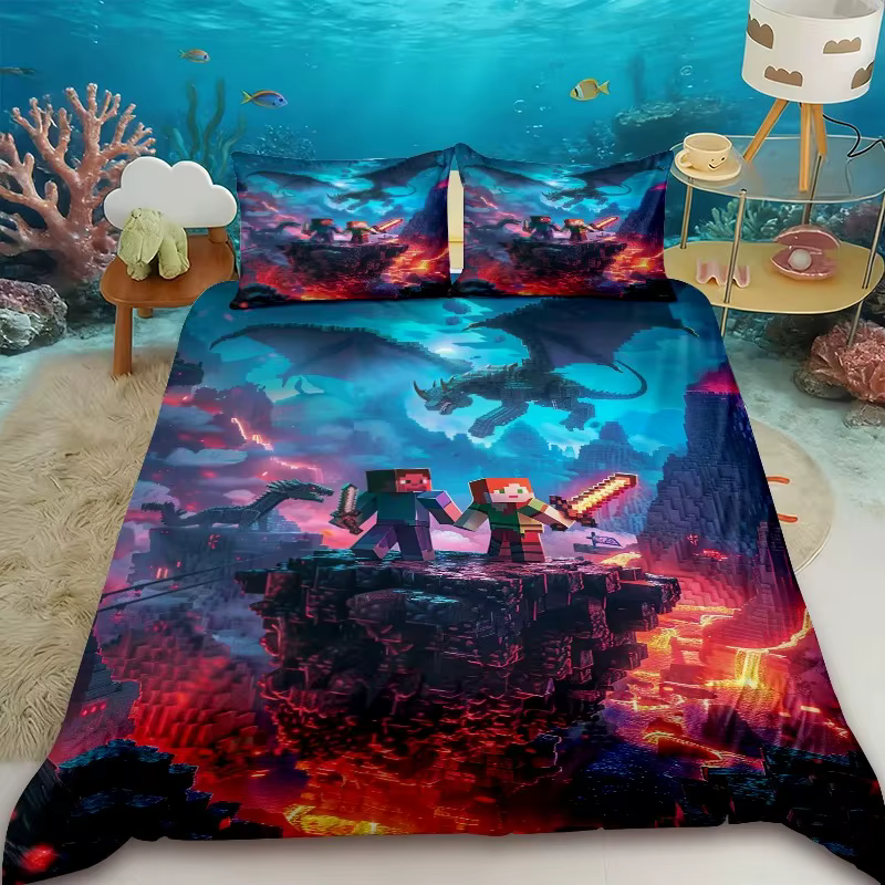 Housse de couette Minecraft 2/3 pièces
