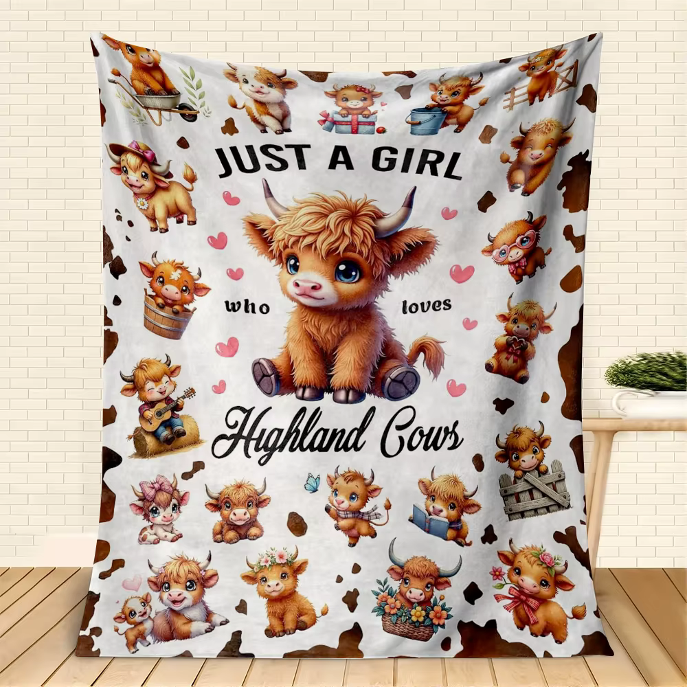 1PC jeter mignon couverture en flanelle de vache des Highlands pour canapé-lit canapé couvertures chaudes cadeaux de