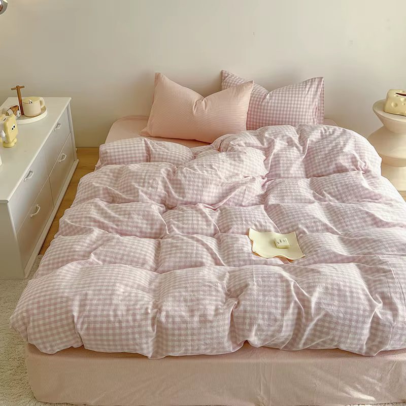Ensemble de housse de couette rose