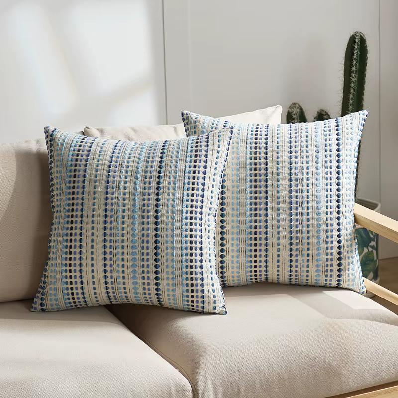 Housse de coussin jacquard Boho Dots 45x45 cm