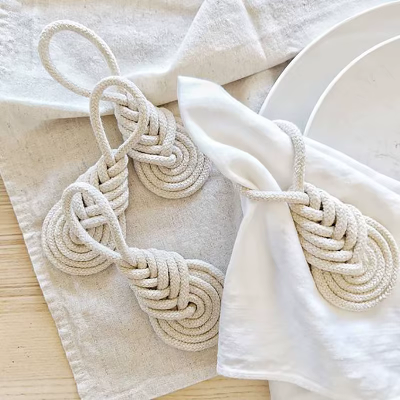 Anneau de serviette en corde de coton
