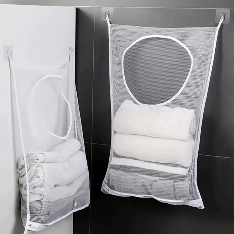 Panier de rangement pliable en maille pour vêtements sales