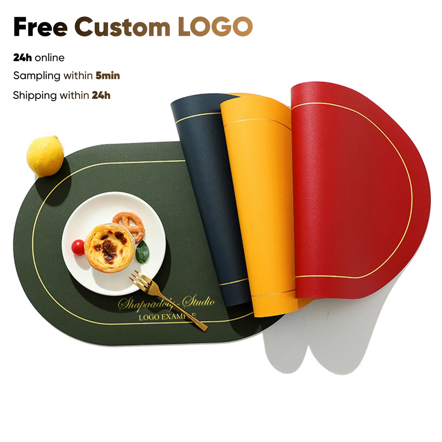 Tapis de table en cuir personnalisé avec logo