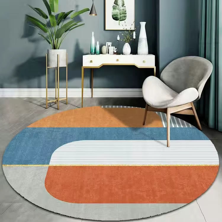 Tapis rond abstrait minimaliste