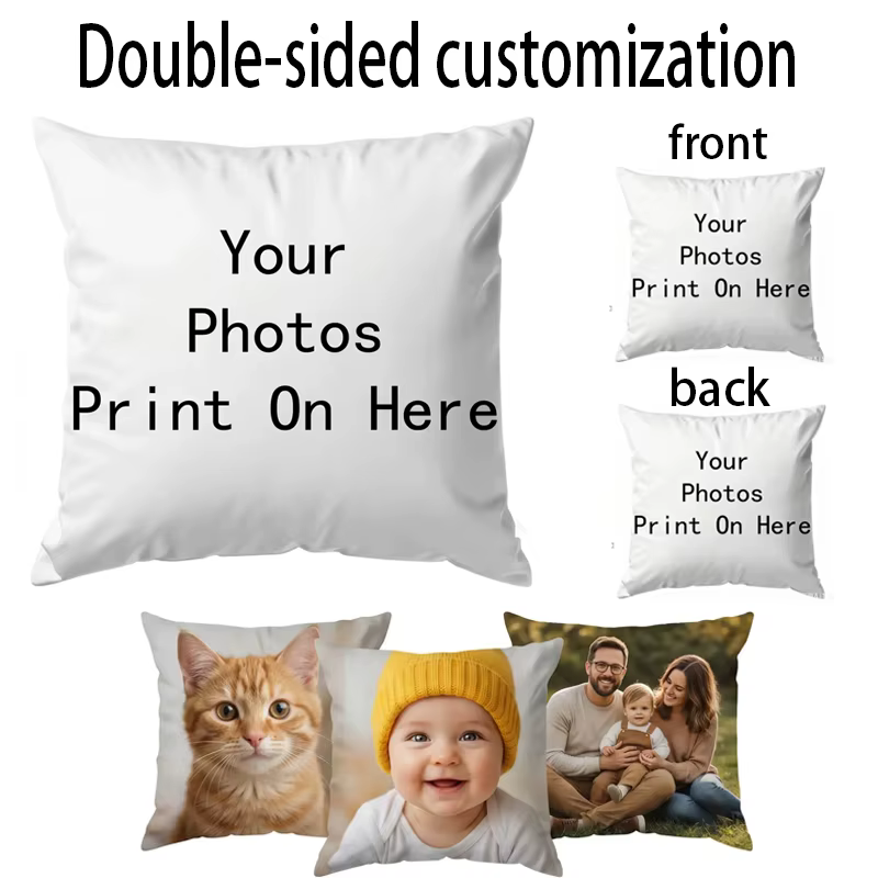 Housse de coussin personnalisée avec photo