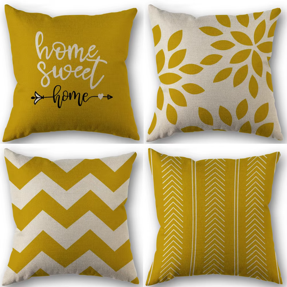 Housse de coussin carrée en lin