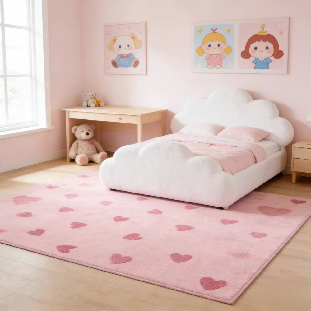 Tapis à motif de cœur rose mignon
