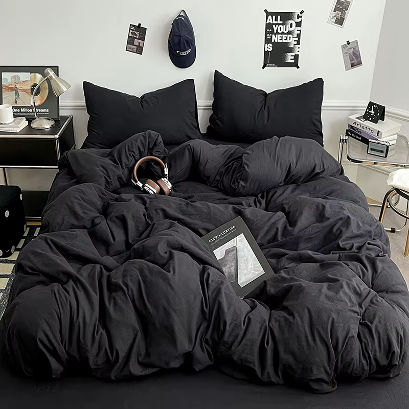 Housse de couette simple de couleur unie