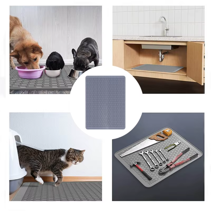 Tapis anti-déversement pour aliments pour animaux compagnie