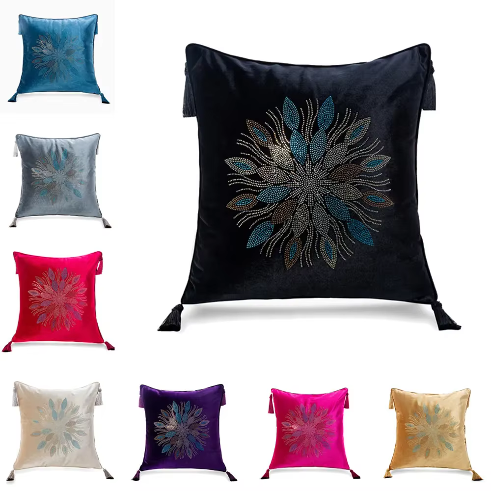 Housse de coussin de canapé en velours européen
