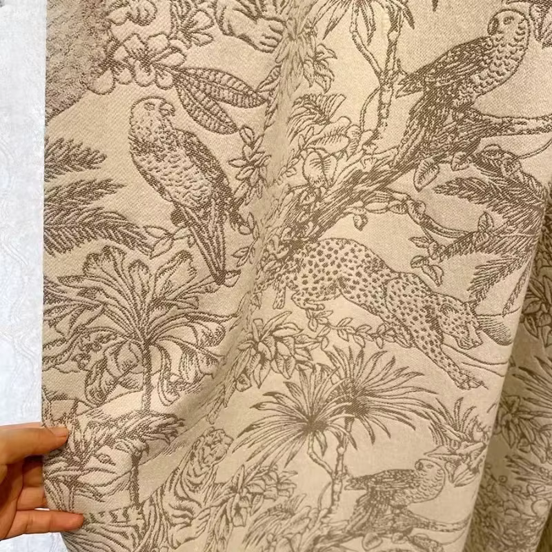 Rideaux Jacquard en Chenille crème Vintage