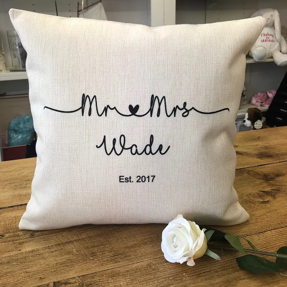 Coussin personnalisé Mr & Mrs