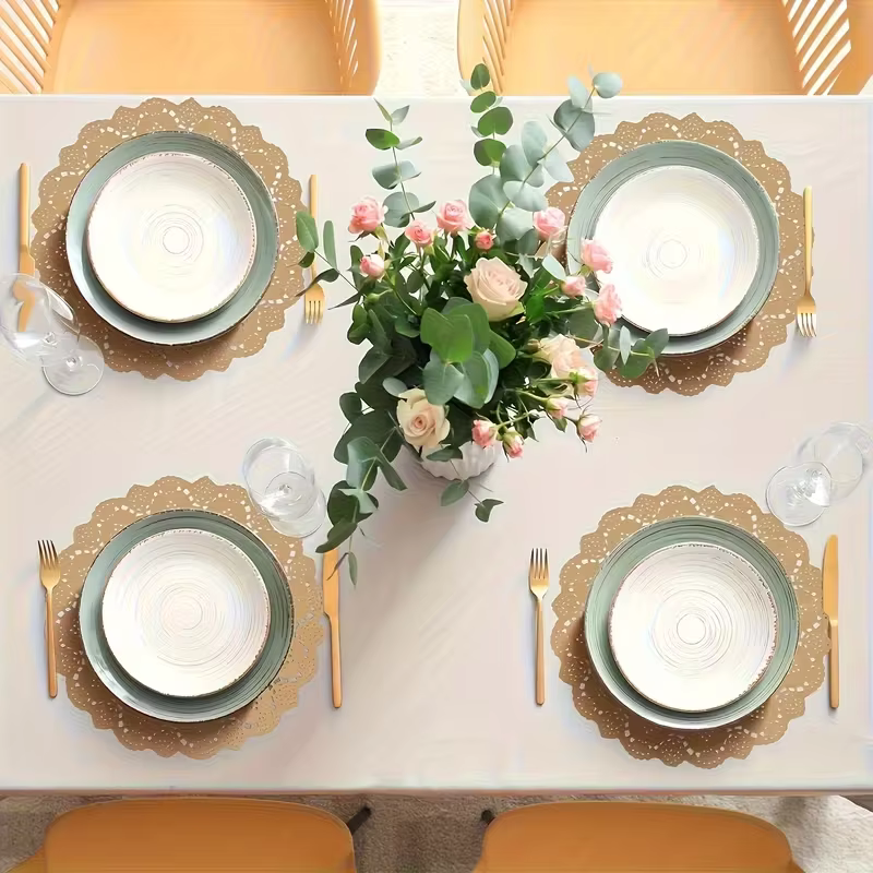 50 pièces de sets de table jetables en papier Kraft
