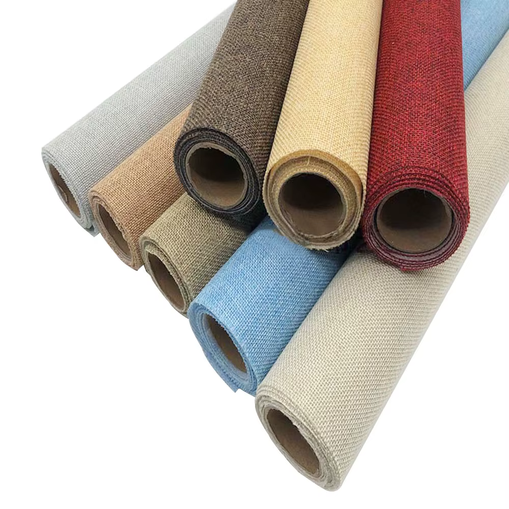 Tissu en lin auto-adhésif pour bricolage