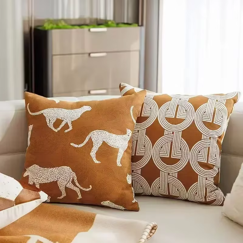 Juste de coussin Jacquard géométrique