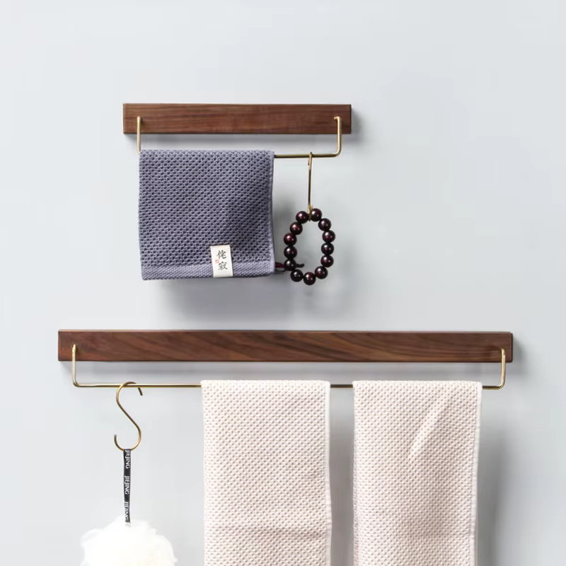 Porte-serviettes mural rétro en bois