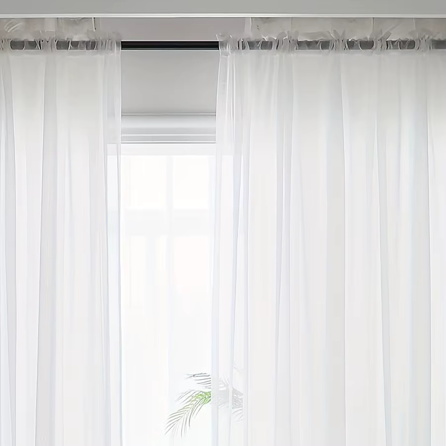 Voilages blancs transparents - 213 cm de long pour salon/chambre