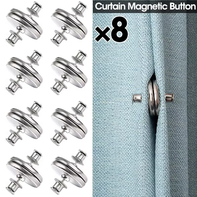 Lot de 4/8 boutons magnétiques pour rideaux