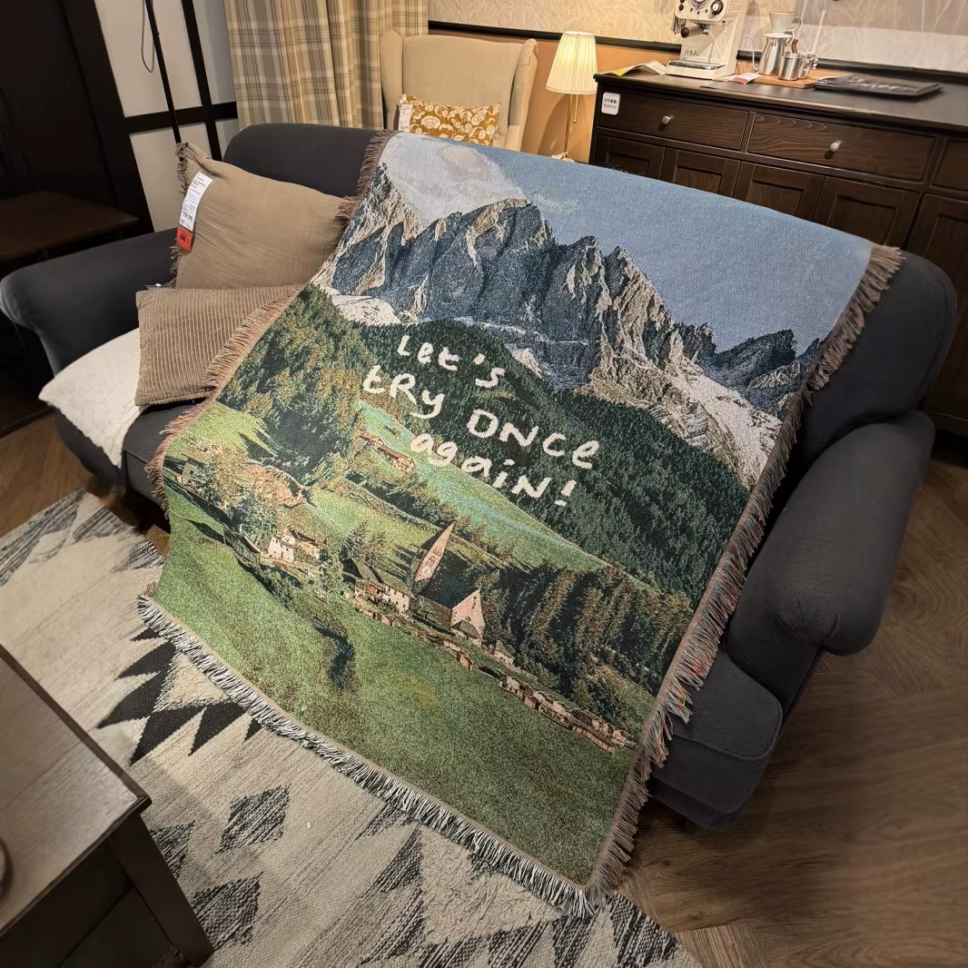Housse de canapé avec décoration de paysage